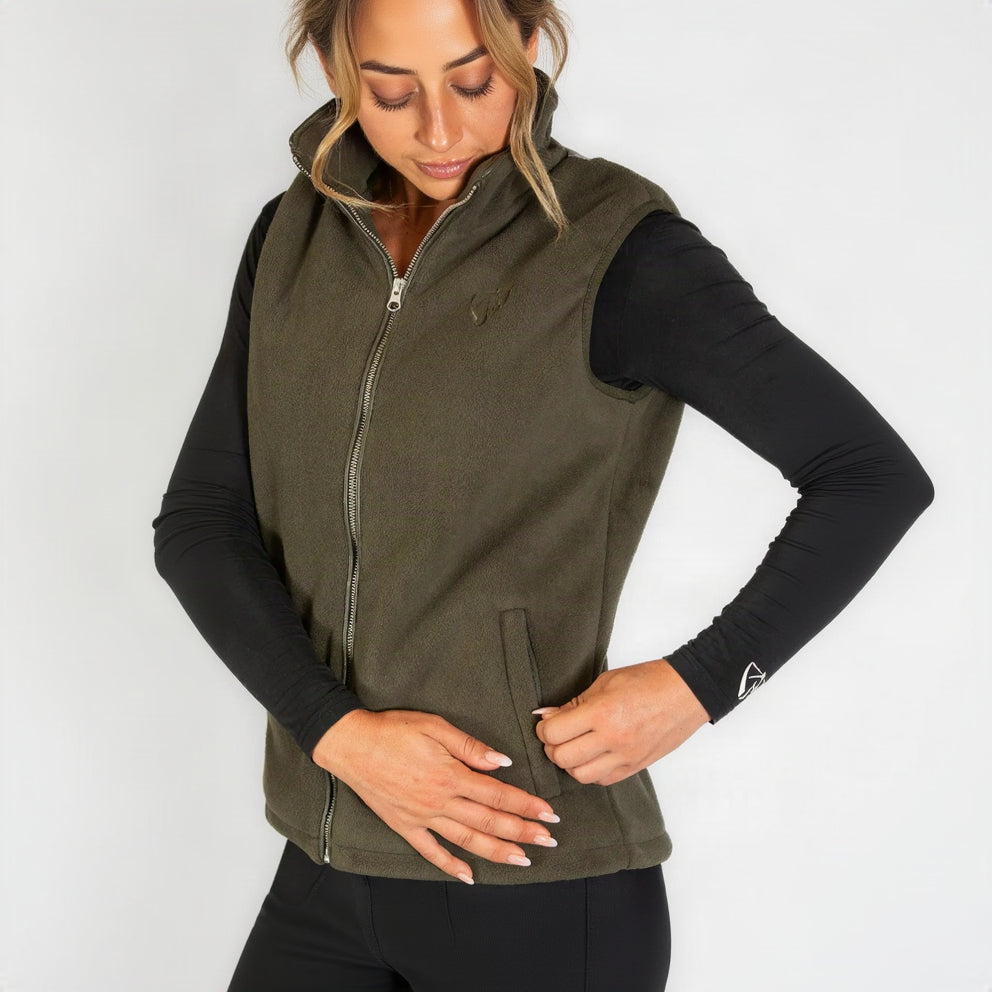 BARE Equestrian Winter Series Manor Teddy Vest - Khaki