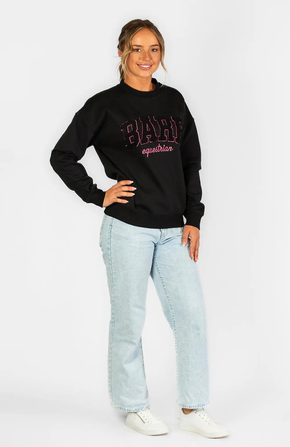 BARE Equestrian Academy Sweater - Black/Hot Pink