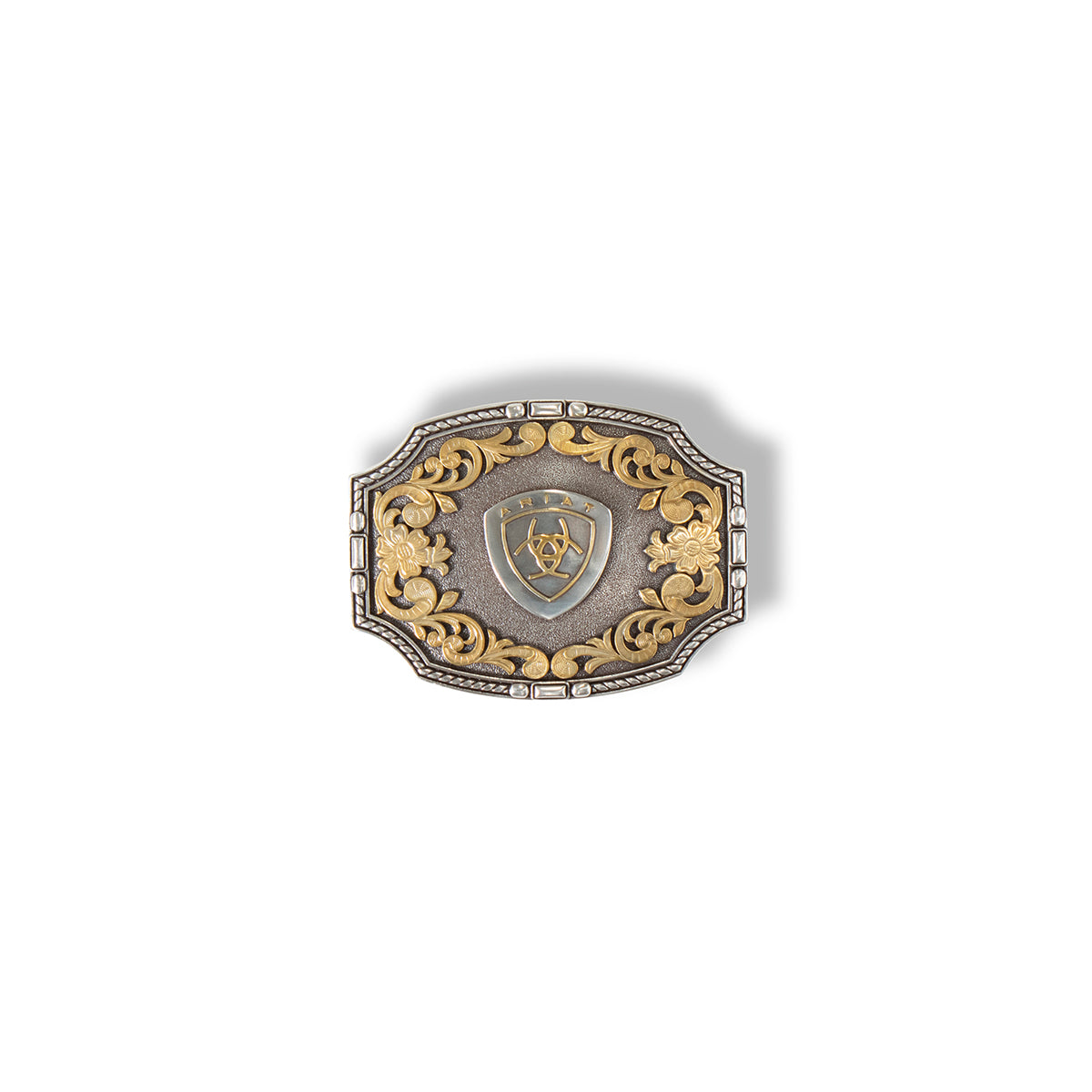 Ariat Rectangle Rope Edge Floral Buckle