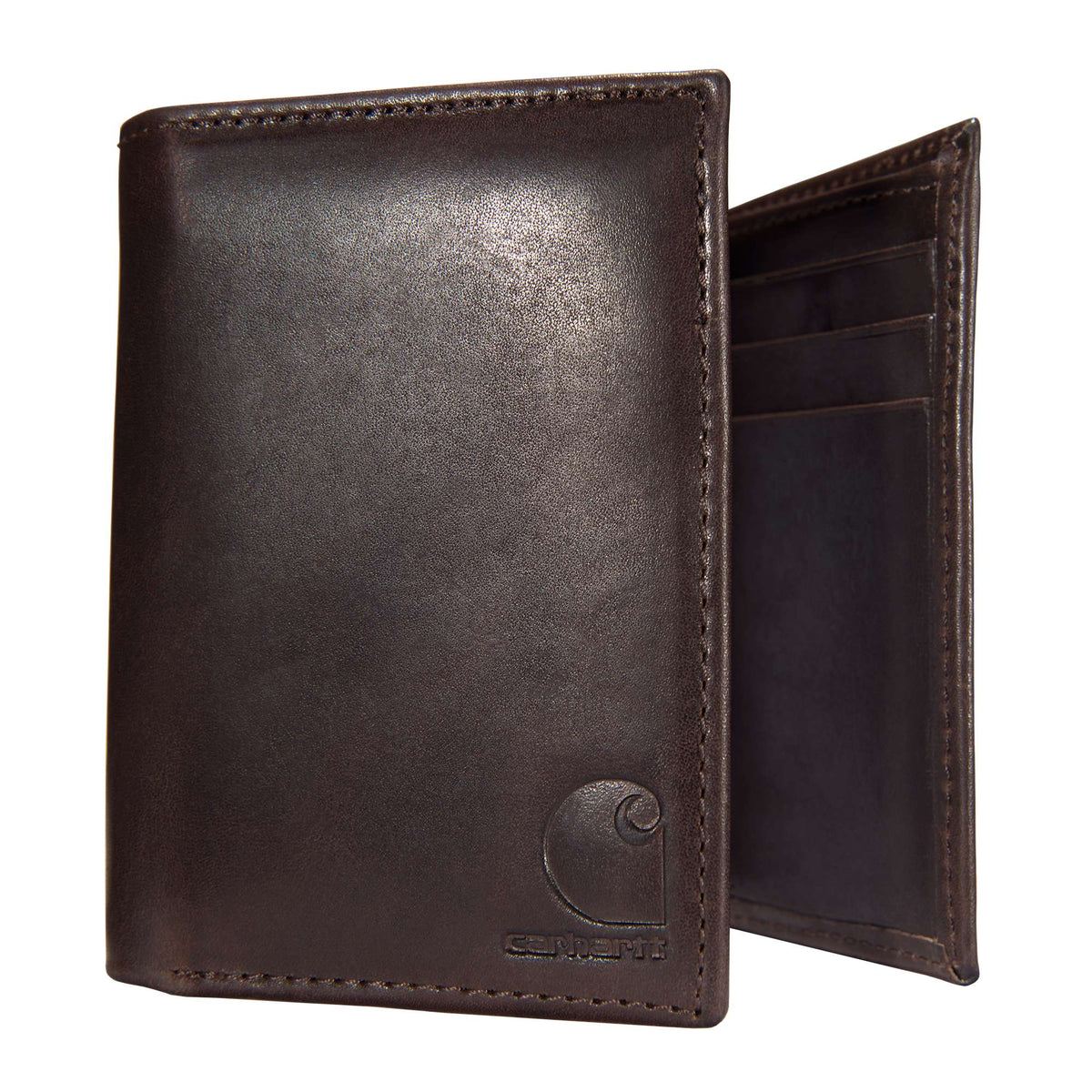 Carhartt Oil Tan Leather Trifold Wallet - Dark Brown