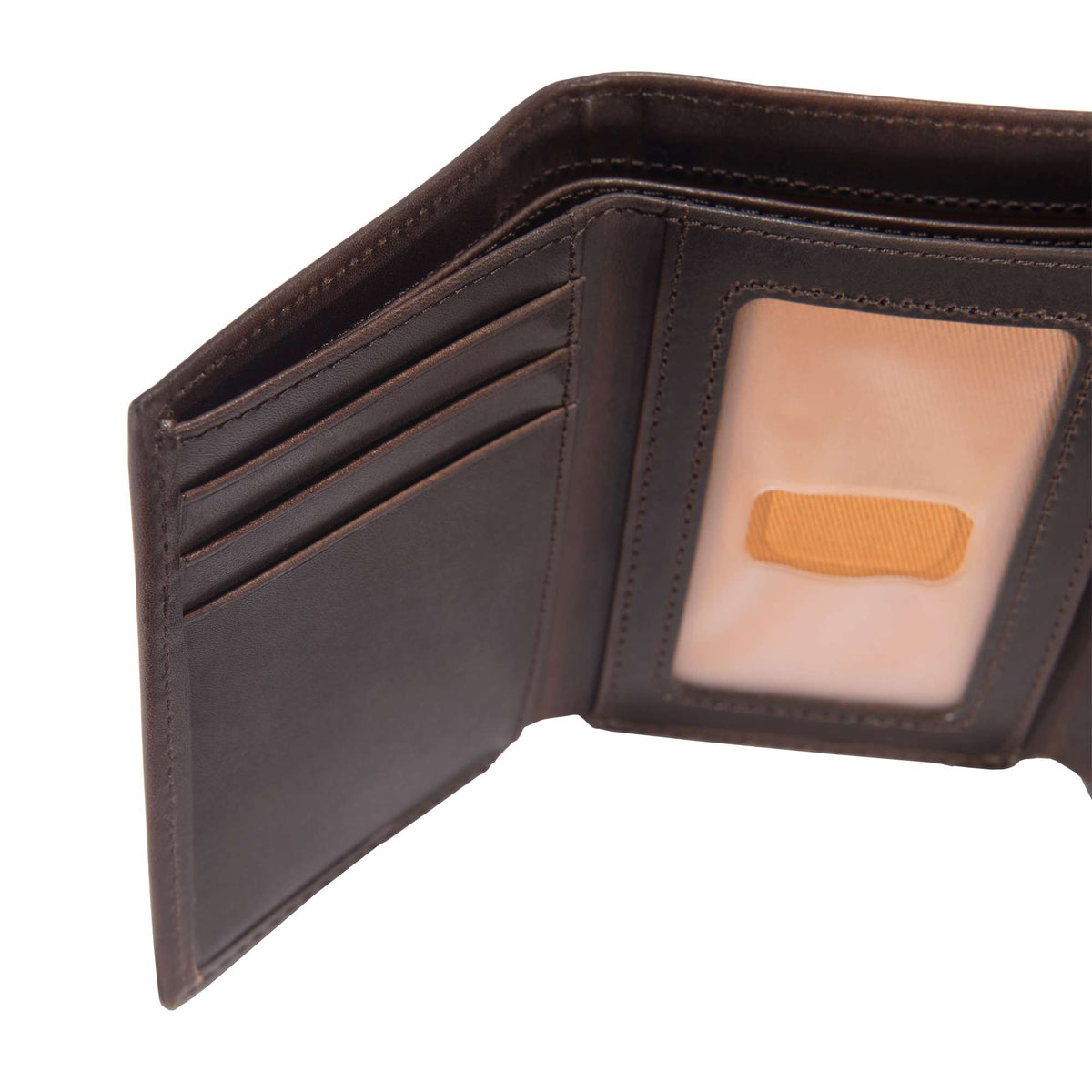 Carhartt Oil Tan Leather Trifold Wallet - Dark Brown