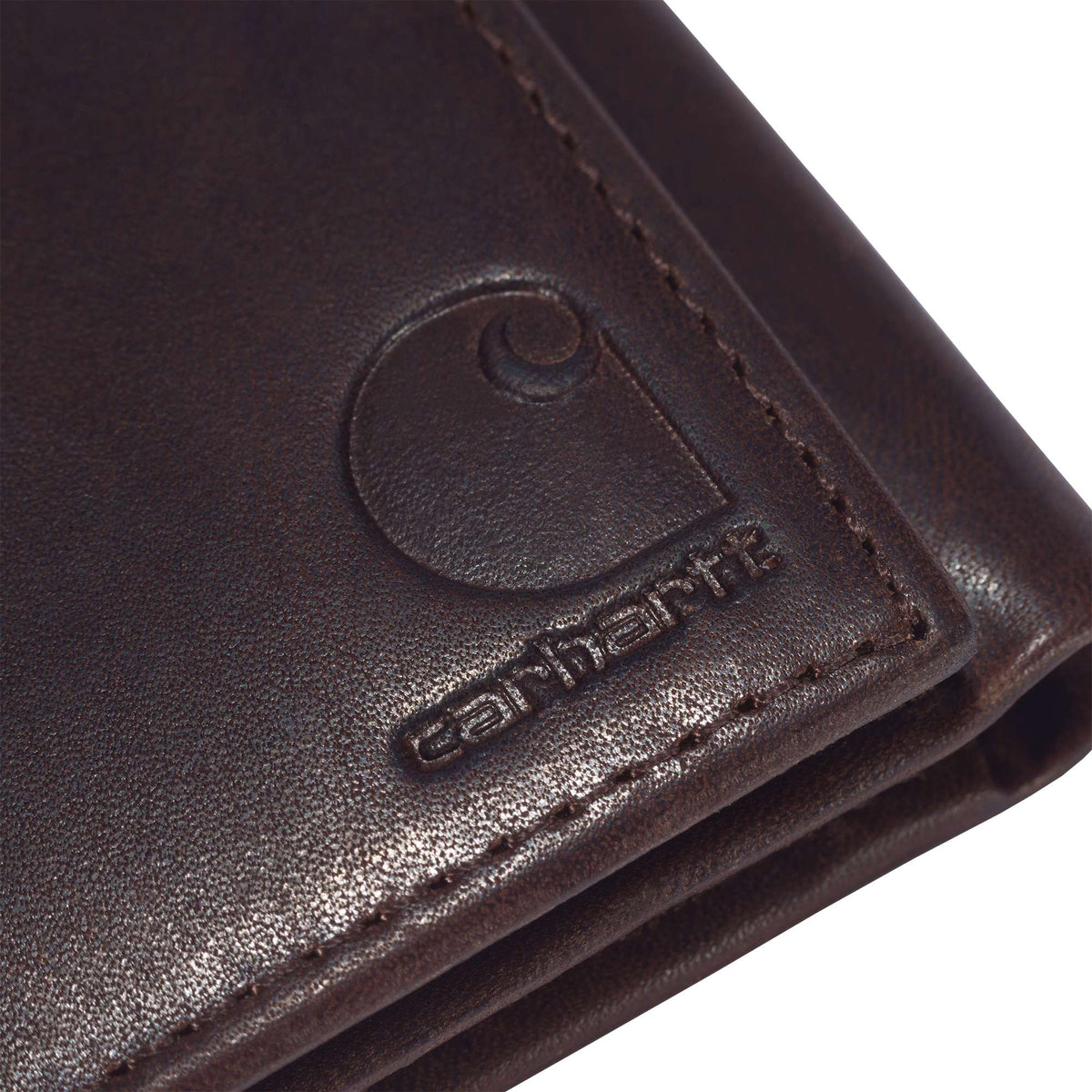 Carhartt Oil Tan Leather Trifold Wallet - Dark Brown