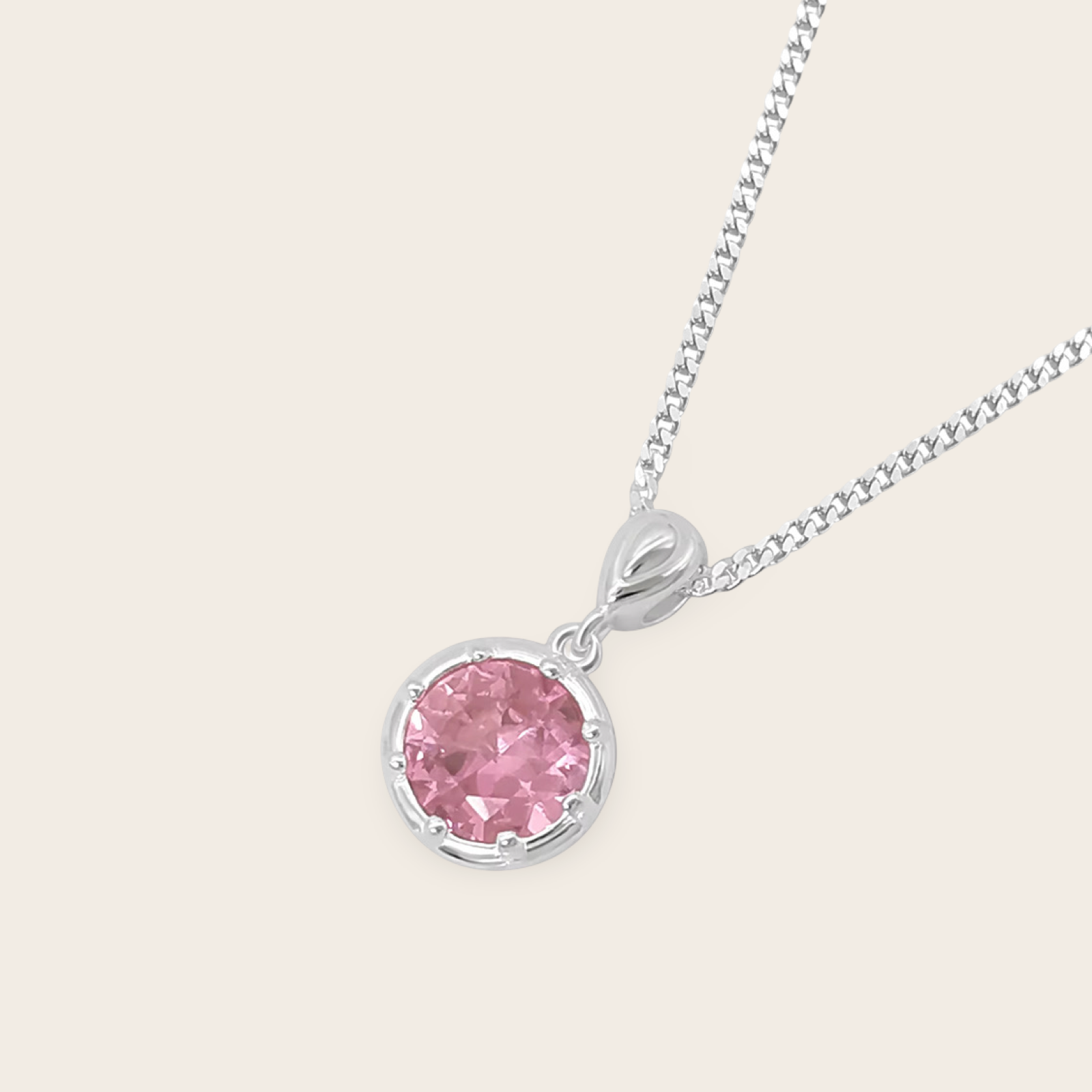 Whistle & Pop Starkeeper Lupin Pink Stone Necklace