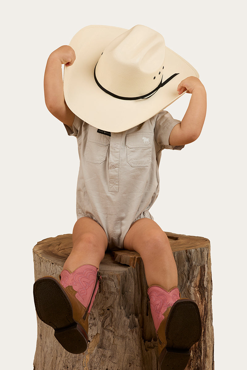 Ringers Western Ringers Babies Short Sleeve Work Shirt Romper