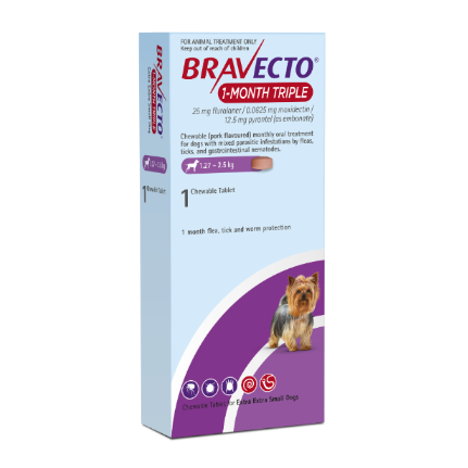 Bravecto 1-Month Triple XXS