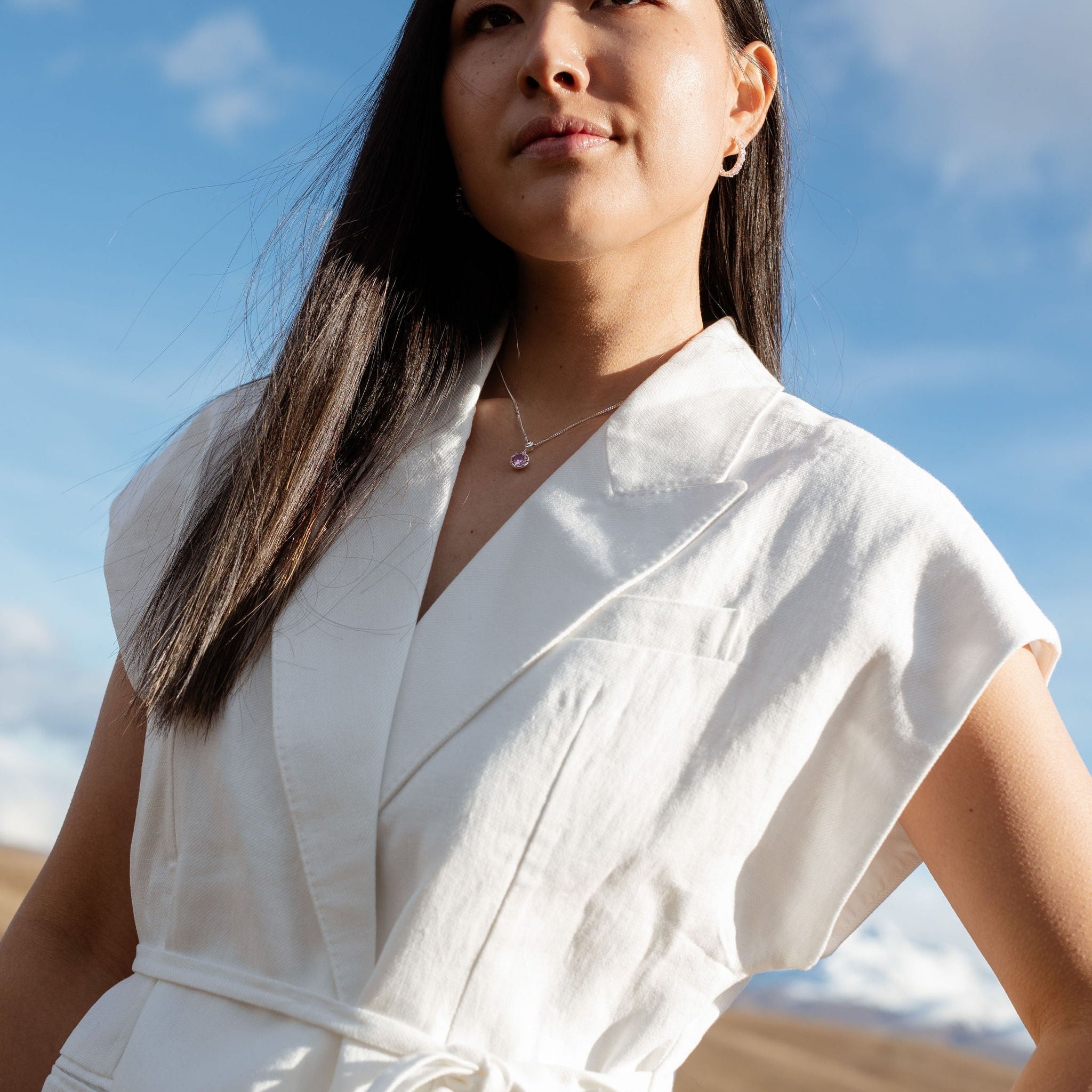 Whistle & Pop Starkeeper Lupin Pink Stone Necklace