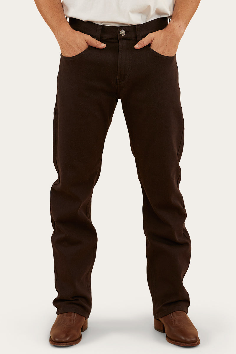 Ringers Western
Muster Mens Slim Straight Fit Jeans - Chocolate
