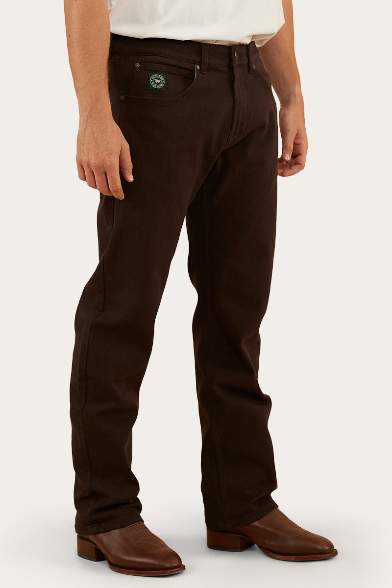 Ringers Western
Muster Mens Slim Straight Fit Jeans - Chocolate