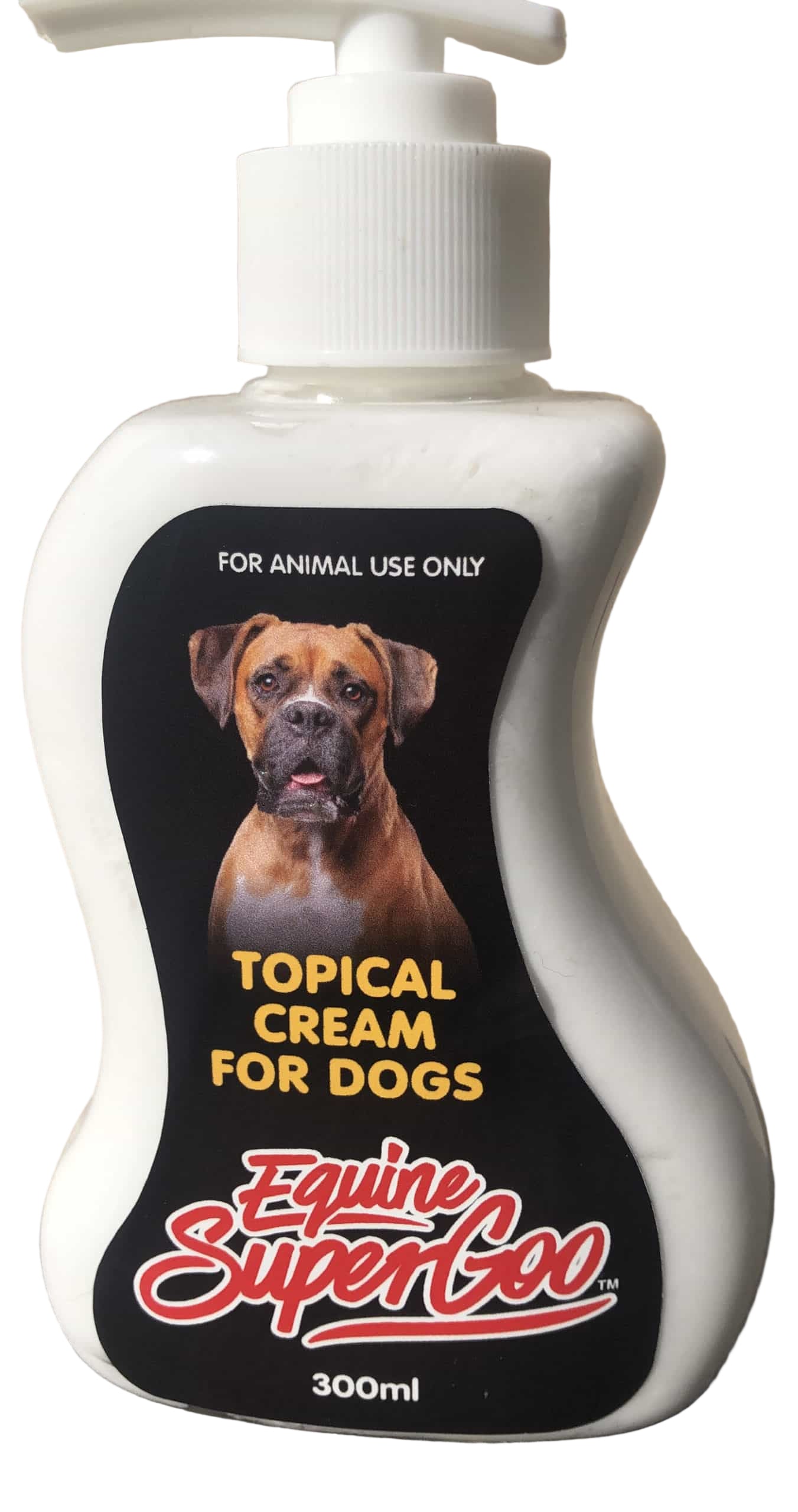 Topical cream for dogs by Equine Super Goo on a neutral background