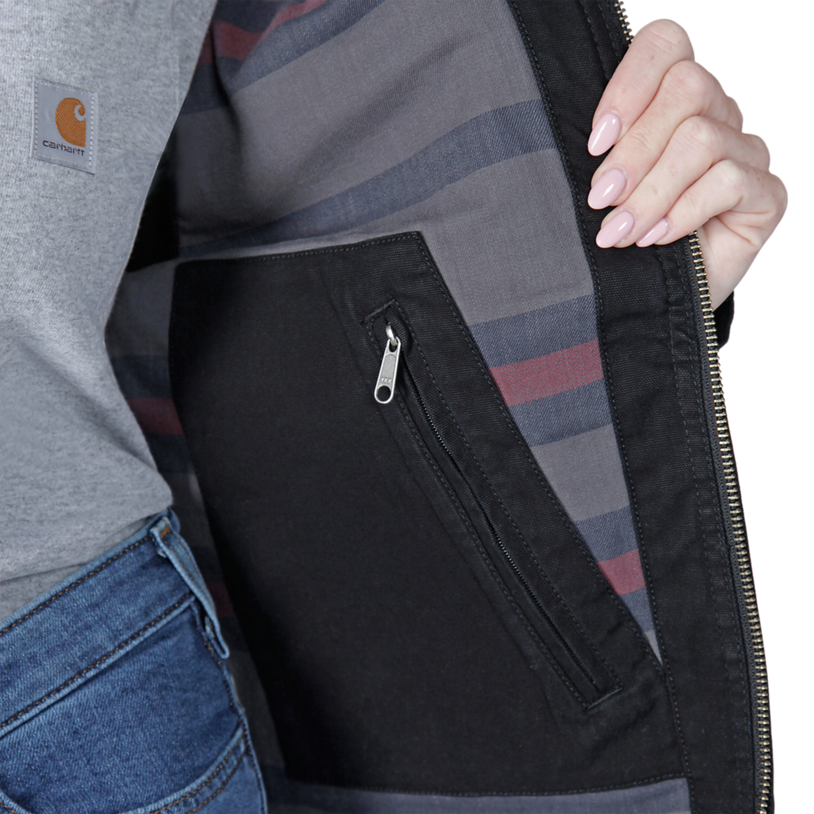 Carhartt Womens Detroit Canvas Jacket - Black detail