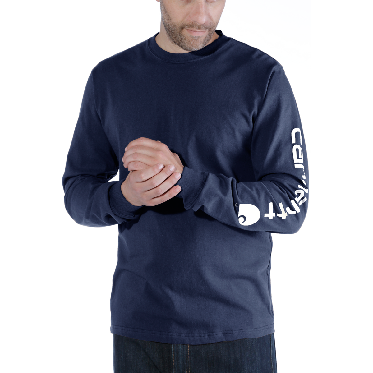 Carhartt Men′s Relaxed Fit Long Sleeve T-Shirt With Sleeve Logo