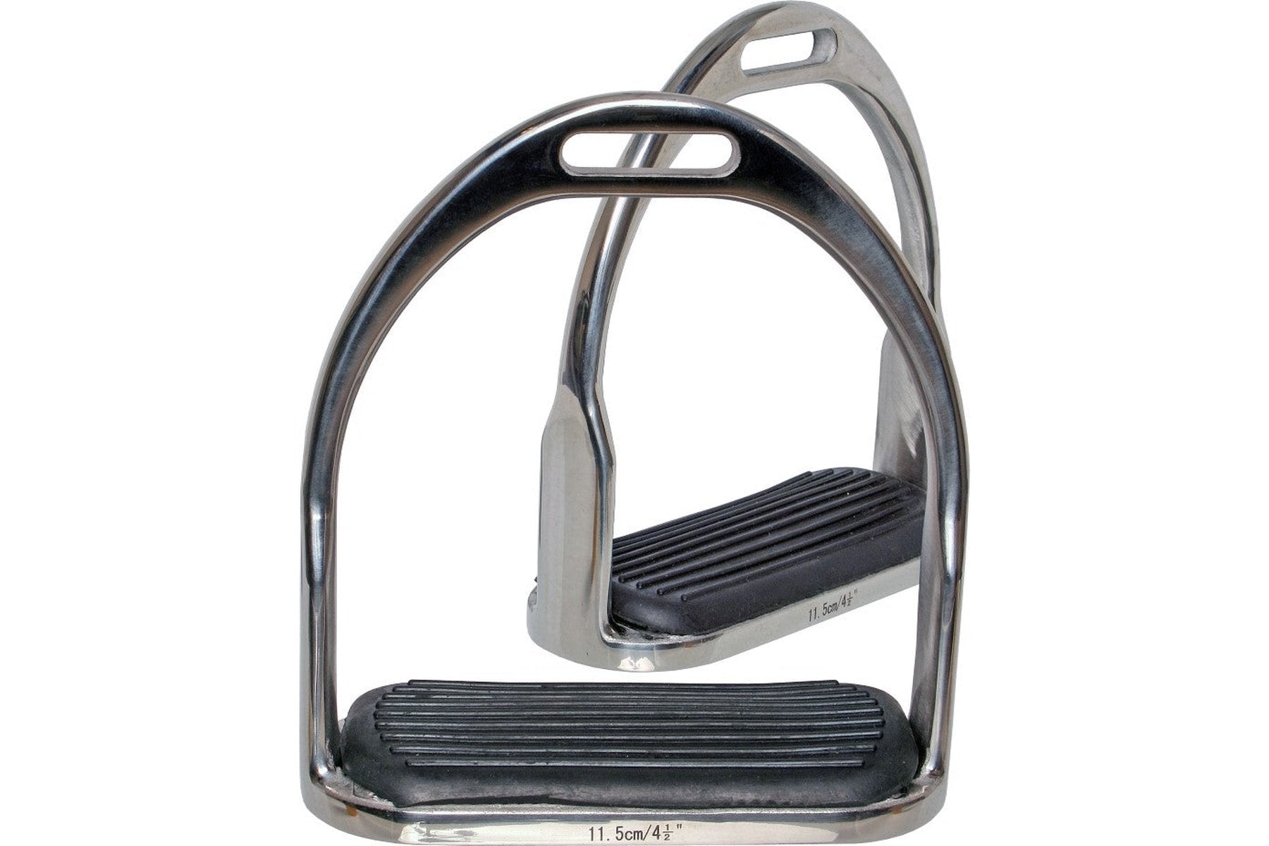 Blue Tag SS Open Bottom Stirrup Irons with Rubber Treads