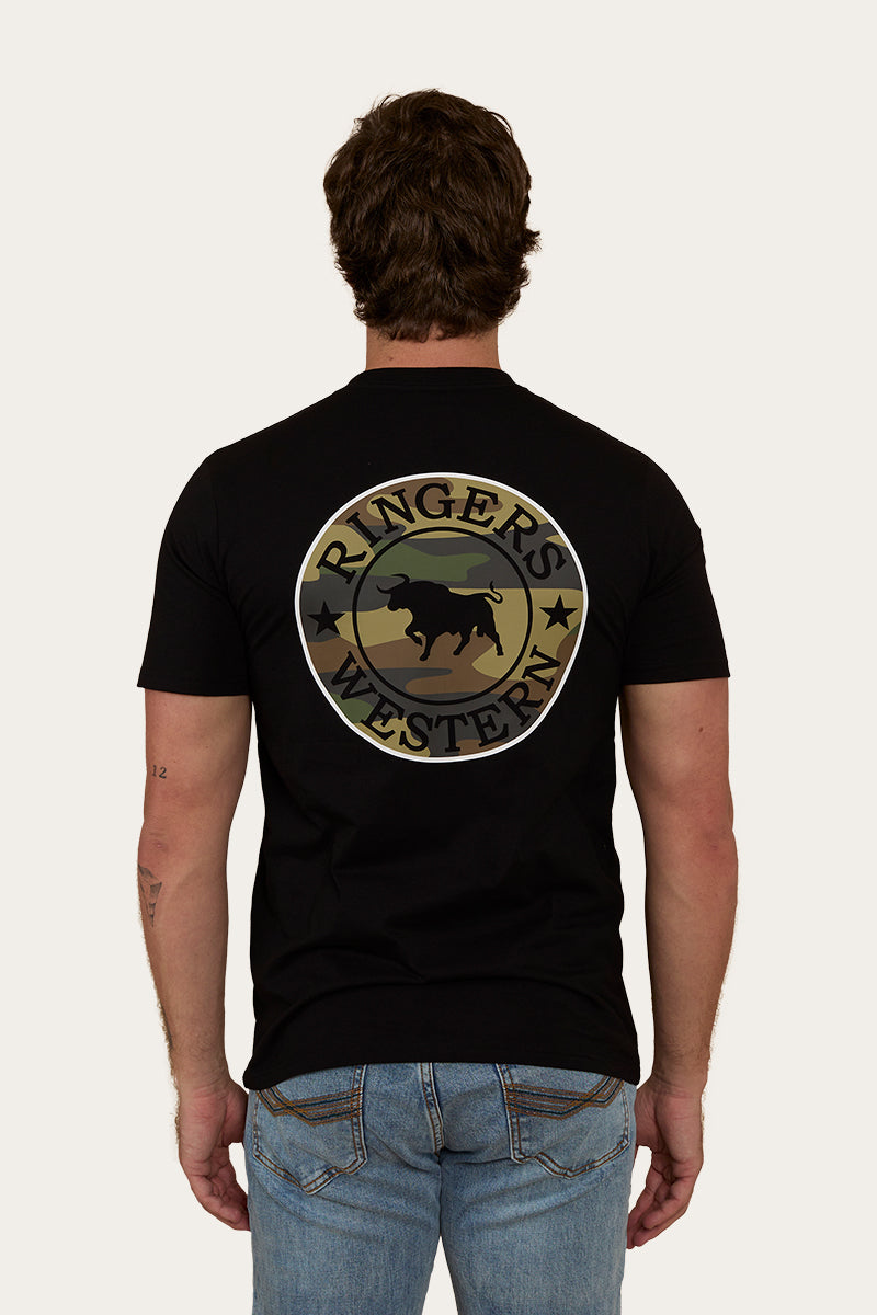 Ringers Western
Signature Bull Mens Classic Fit T-Shirt - Black/Camo