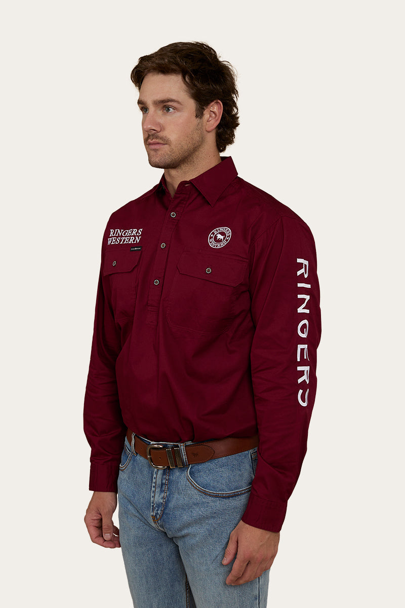Ringers Western Hawkeye Mens Half Button Work Shirt