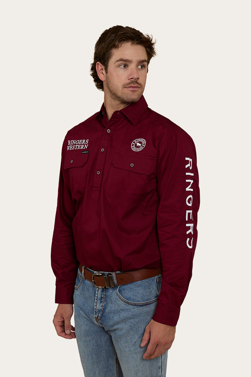 Ringers Western Hawkeye Mens Half Button Work Shirt