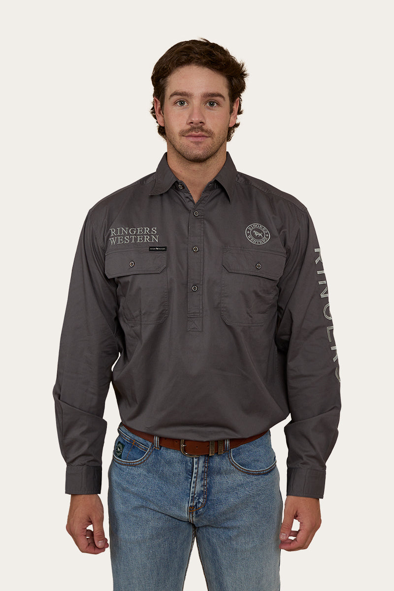 Ringers Western Hawkeye Mens Half Button Work Shirt