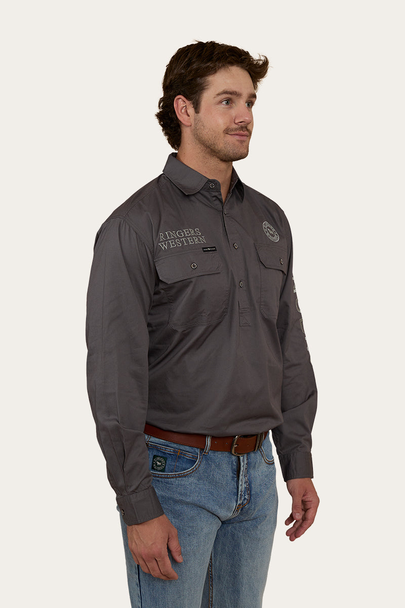 Ringers Western Hawkeye Mens Half Button Work Shirt