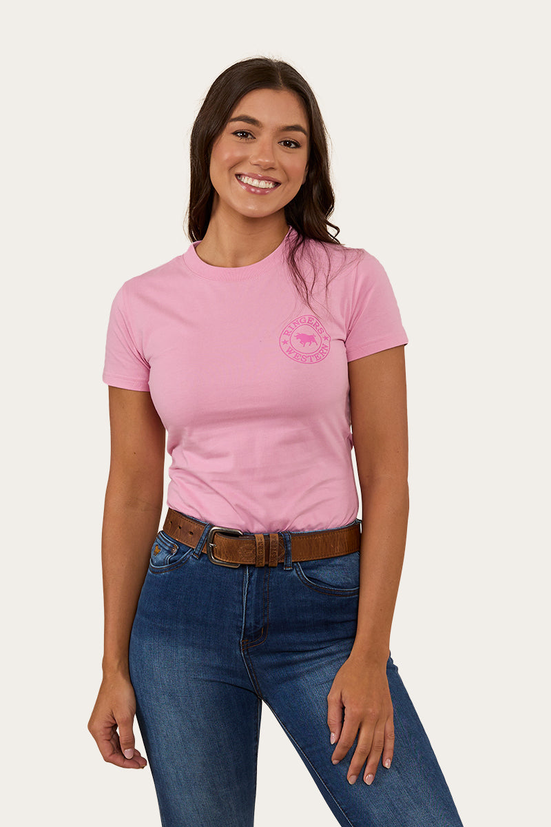 Ringers Western
Signature Bull Womens Classic Fit T-Shirt - Pastel Pink/Candy