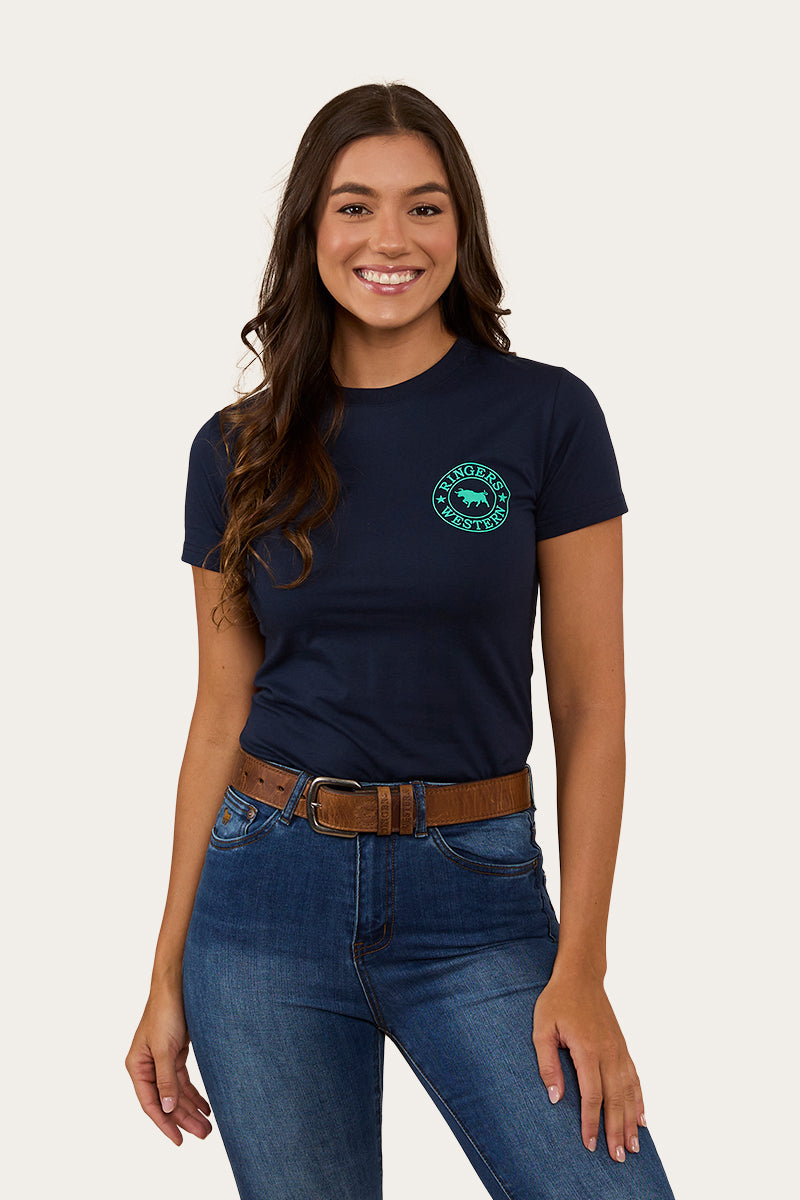 Ringers Western
Signature Bull Womens Classic Fit T-Shirt - Navy/Mint