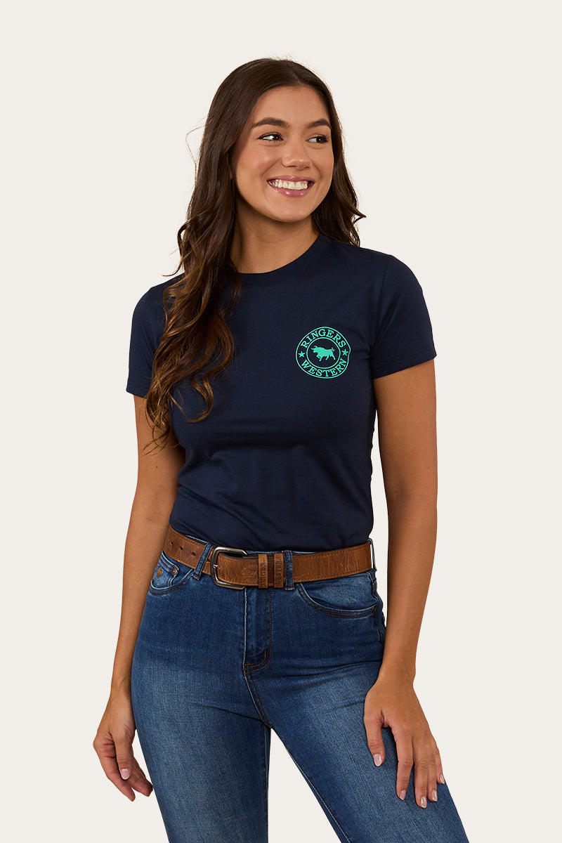 Ringers Western
Signature Bull Womens Classic Fit T-Shirt - Navy/Mint