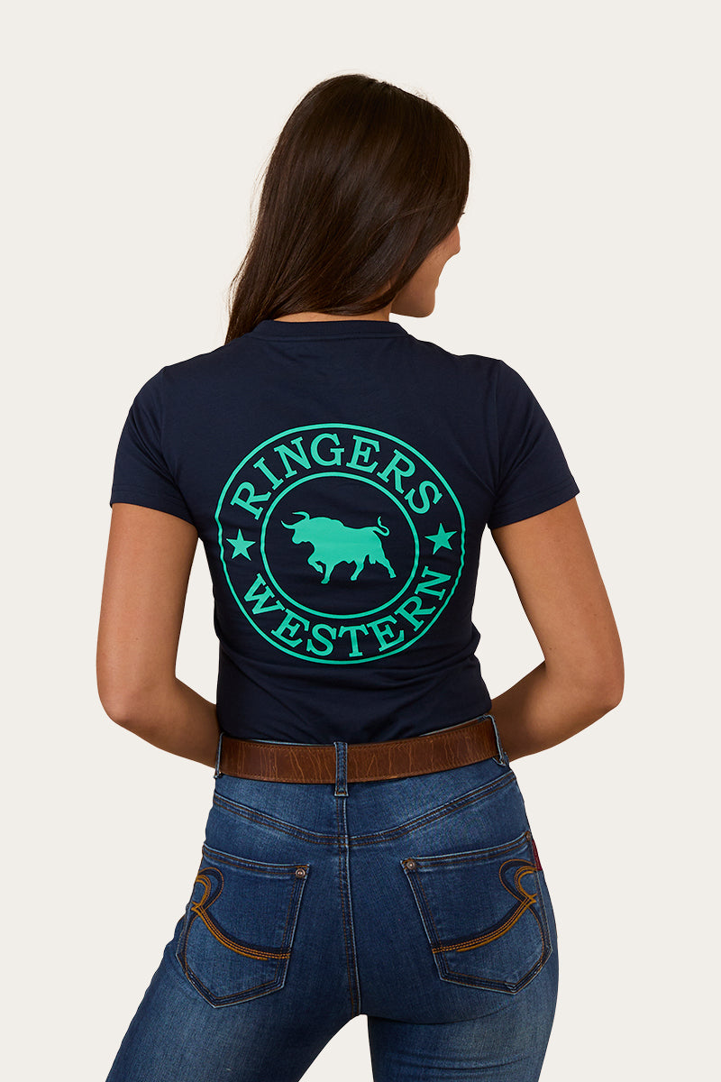 Ringers Western
Signature Bull Womens Classic Fit T-Shirt - Navy/Mint