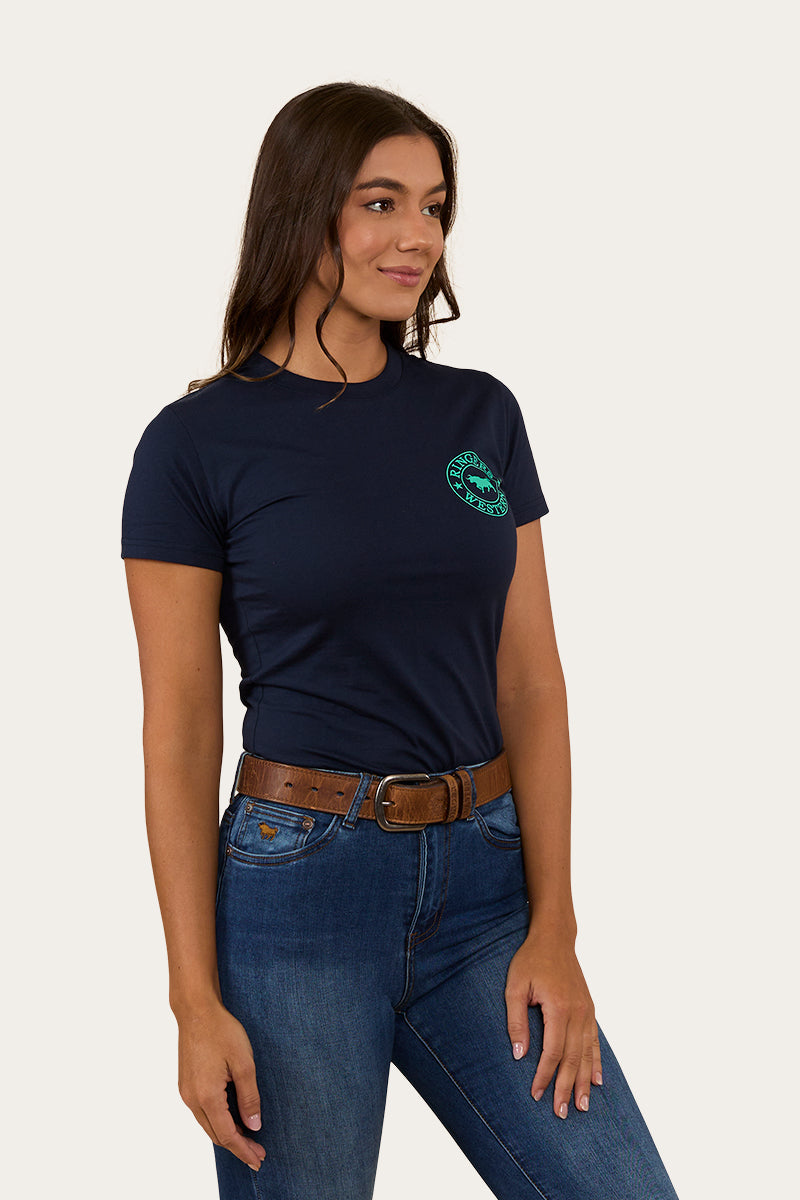 Ringers Western
Signature Bull Womens Classic Fit T-Shirt - Navy/Mint
