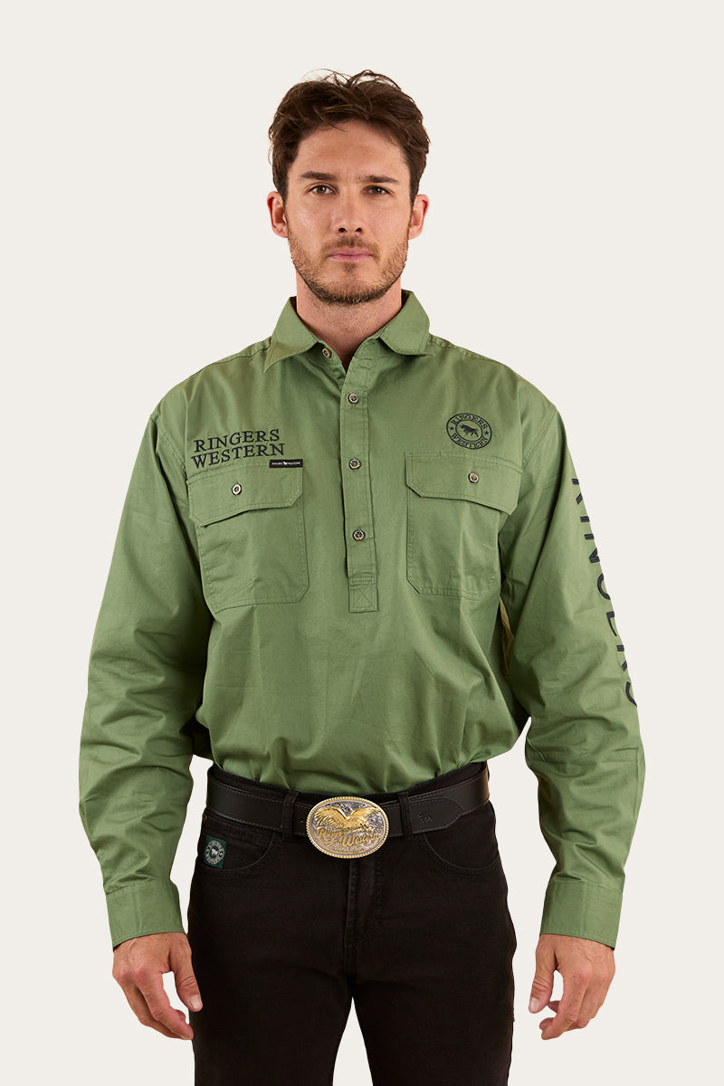 Ringers Western Hawkeye Mens Half Button Work Shirt