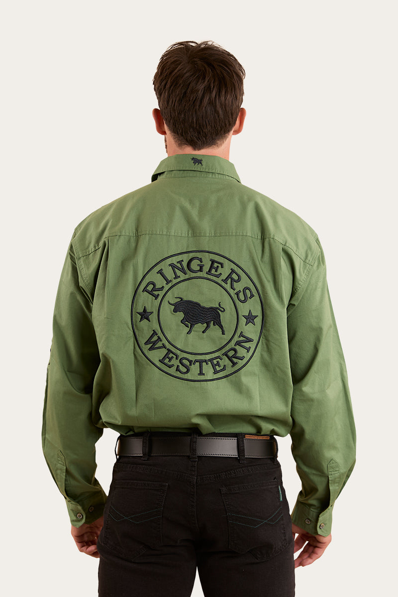 Ringers Western Hawkeye Mens Half Button Work Shirt