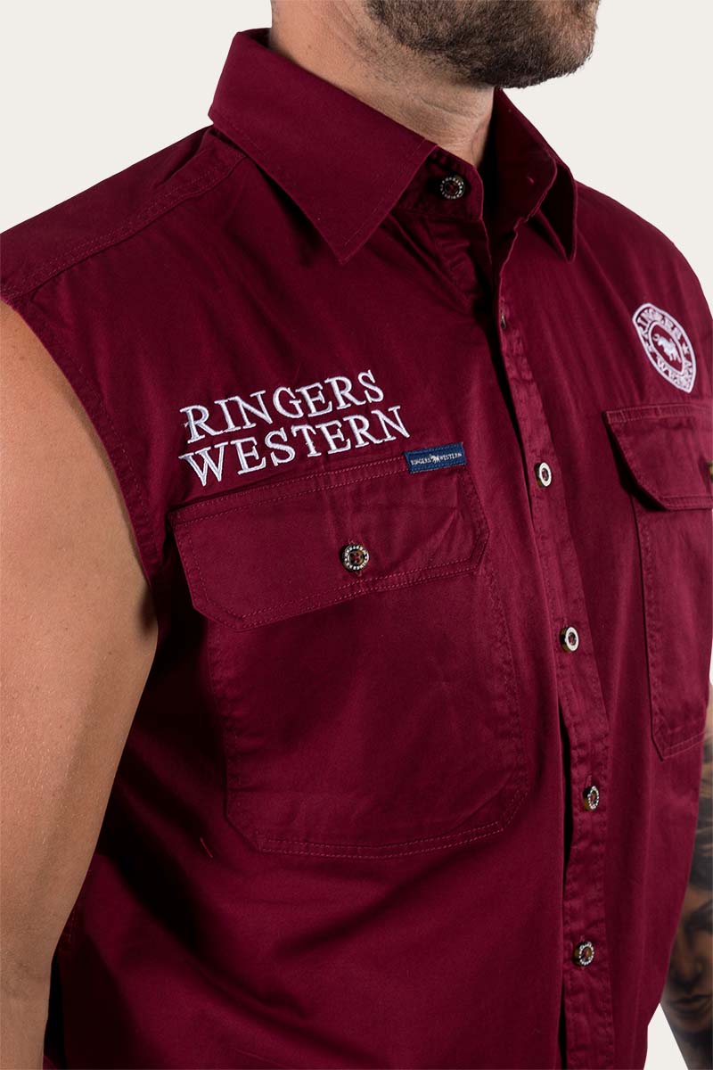 Ringers Western Hawkeye Mens Sleeveless Work Shirt