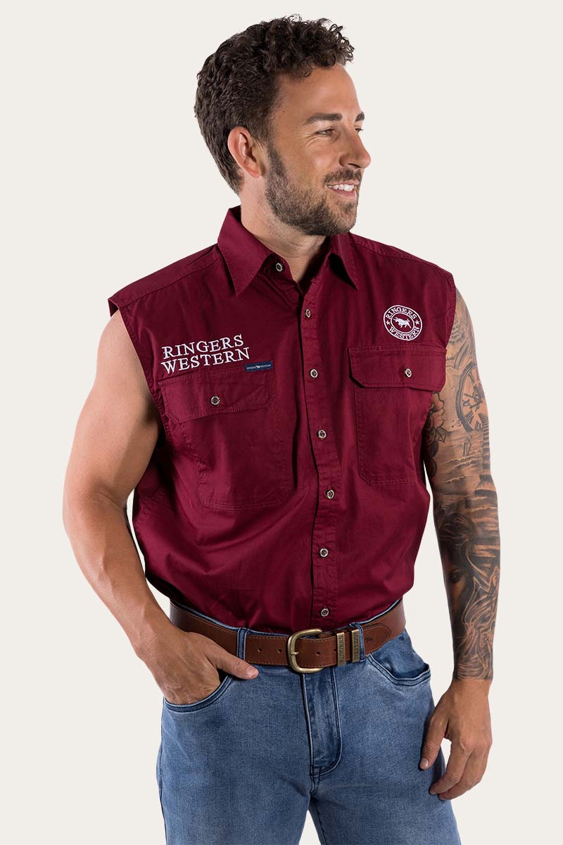 Ringers Western Hawkeye Mens Sleeveless Work Shirt