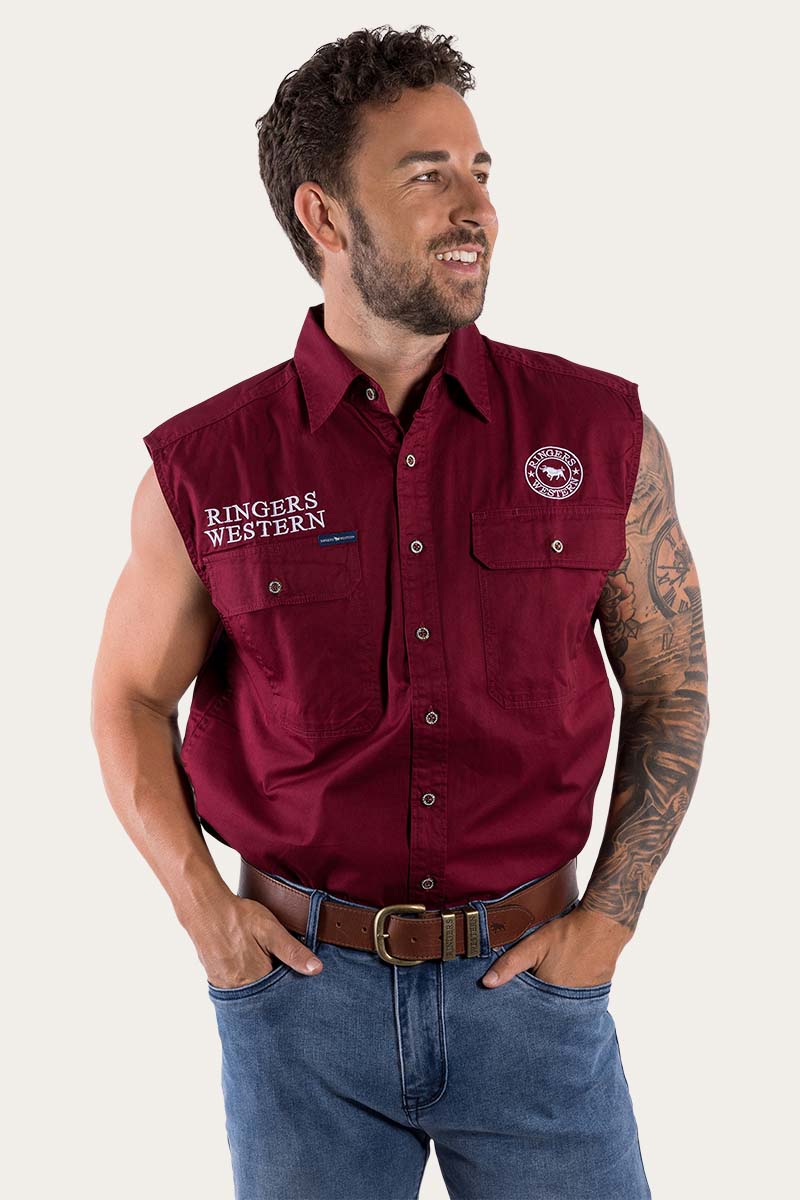 Ringers Western Hawkeye Mens Sleeveless Work Shirt