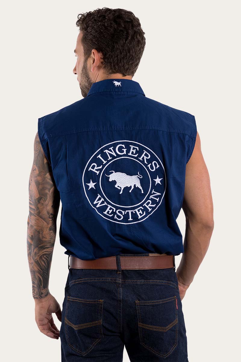 Ringers Western Hawkeye Mens Sleeveless Work Shirt
