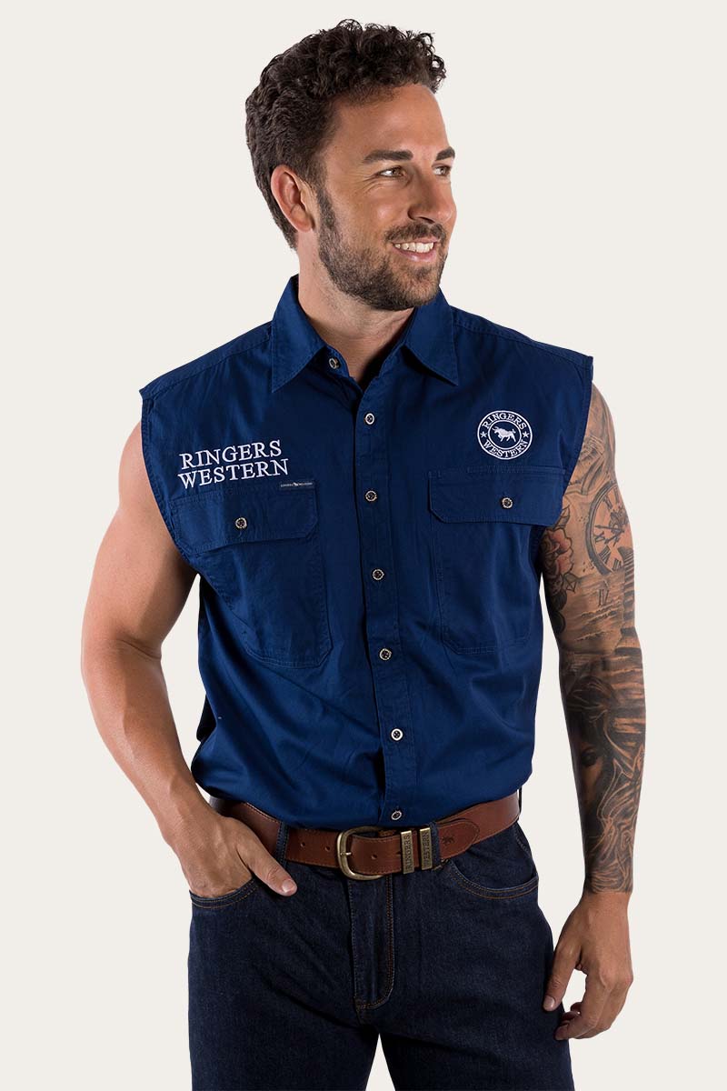 Ringers Western Hawkeye Mens Sleeveless Work Shirt