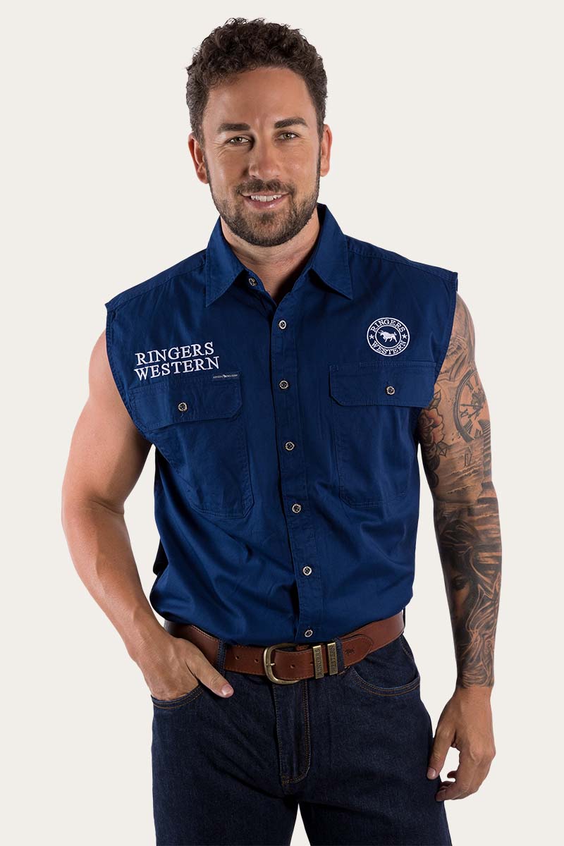 Ringers Western Hawkeye Mens Sleeveless Work Shirt
