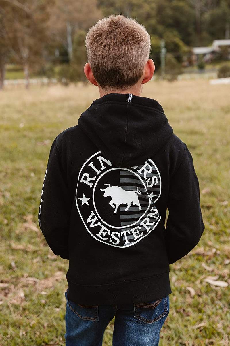 Ringers Western Jackaroo Flag Kids Pullover Hoodie