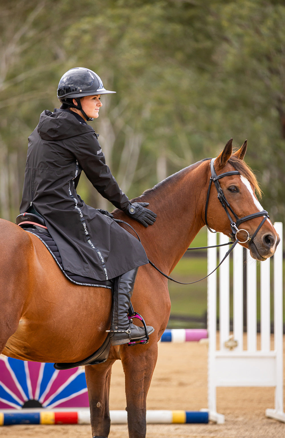 BARE Equestrian Candace Lightweight Waterproof Long Jacket (Mesh Lined)