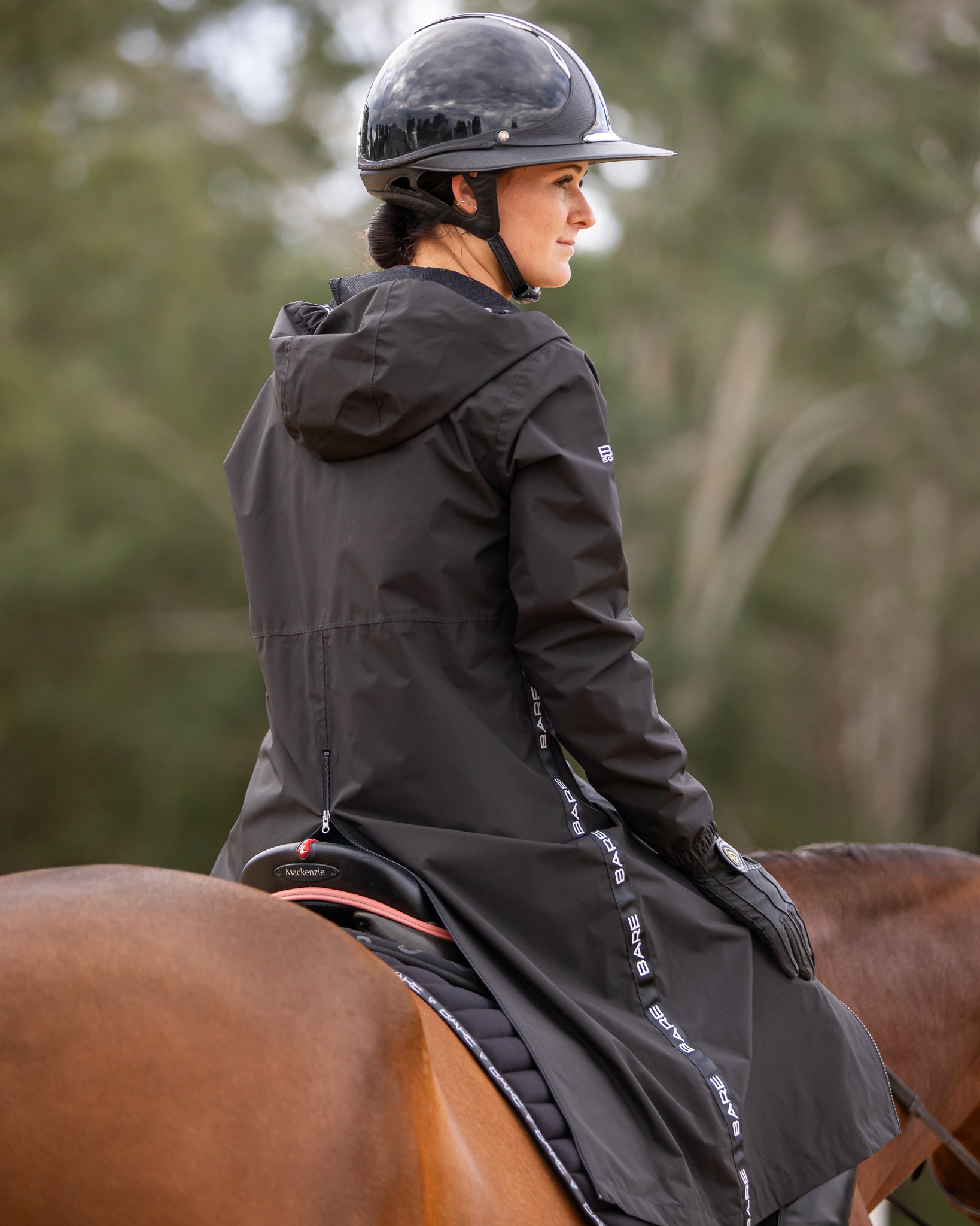 BARE Equestrian Candace Lightweight Waterproof Long Jacket (Mesh Lined)