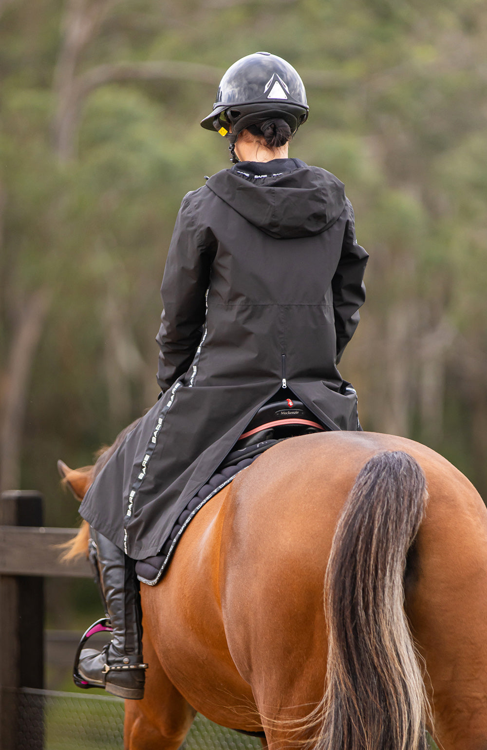 BARE Equestrian Candace Lightweight Waterproof Long Jacket (Mesh Lined)