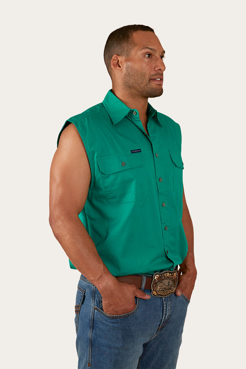 Ringers Western Rob Roy Mens Sleeveless Full Button Work Shirt
