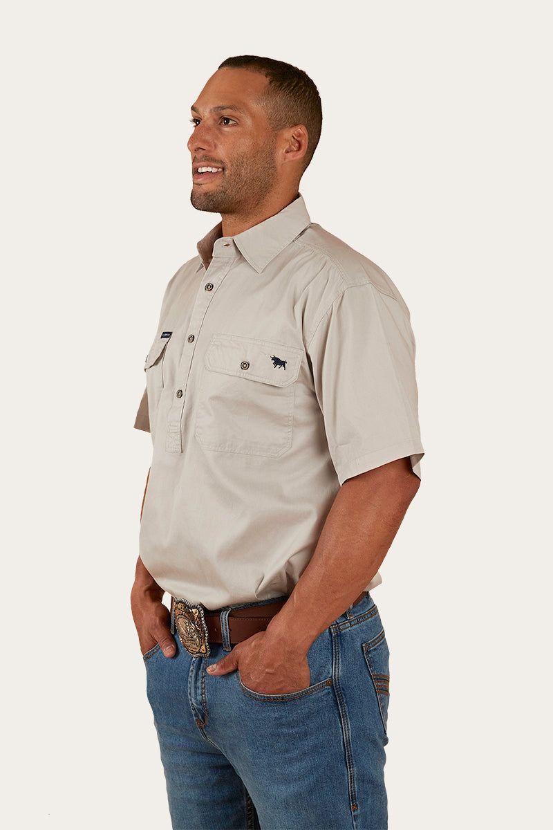 Ringers Western Pack Saddle Mens Short Sleeve Half Button Work Shirt