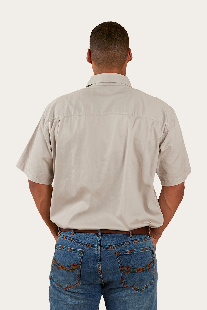 Ringers Western Pack Saddle Mens Short Sleeve Half Button Work Shirt