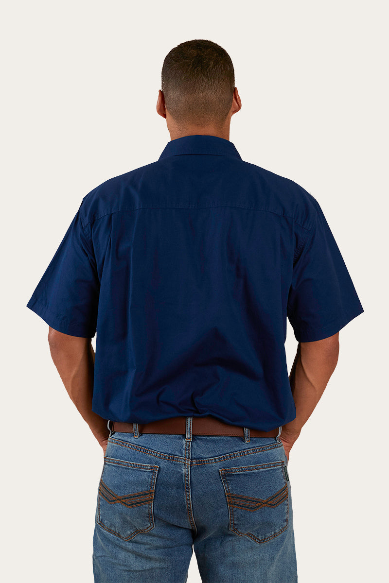 Ringers Western Pack Saddle Mens Short Sleeve Half Button Work Shirt