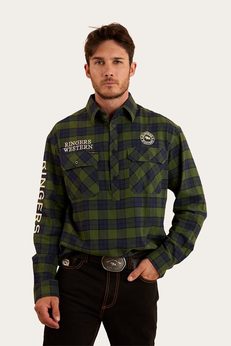 Ringers Western Kingswood Mens Half Button Flannel
