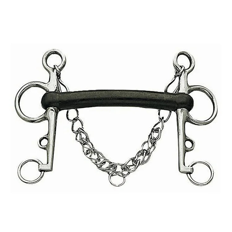 Korsteel Hard Rubber Mullen Mouth Pelham Bit