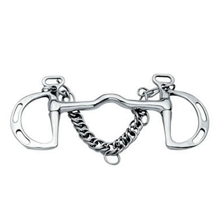 Korsteel Stainless Steel Cambridge Mouth Slotted Ring Kimblewick Bit