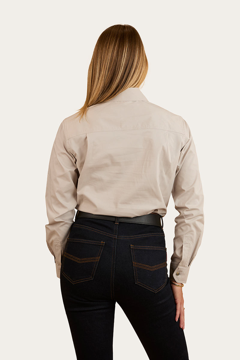 Ringers Western
Pentecost River Womens Half Button Coolmax Work Shirt - Beige