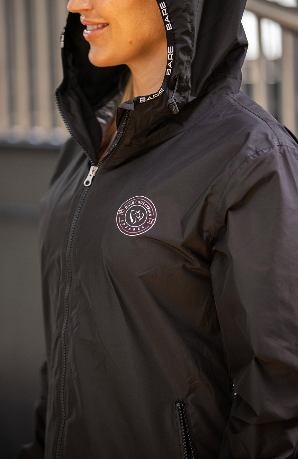 BARE Equestrian Candace Lightweight Waterproof Long Jacket (Mesh Lined)