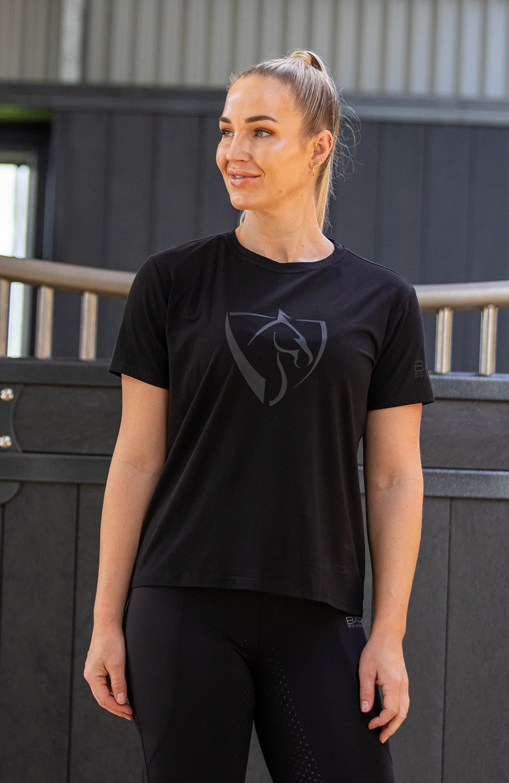 BARE Equestrian Black Logo T-Shirt