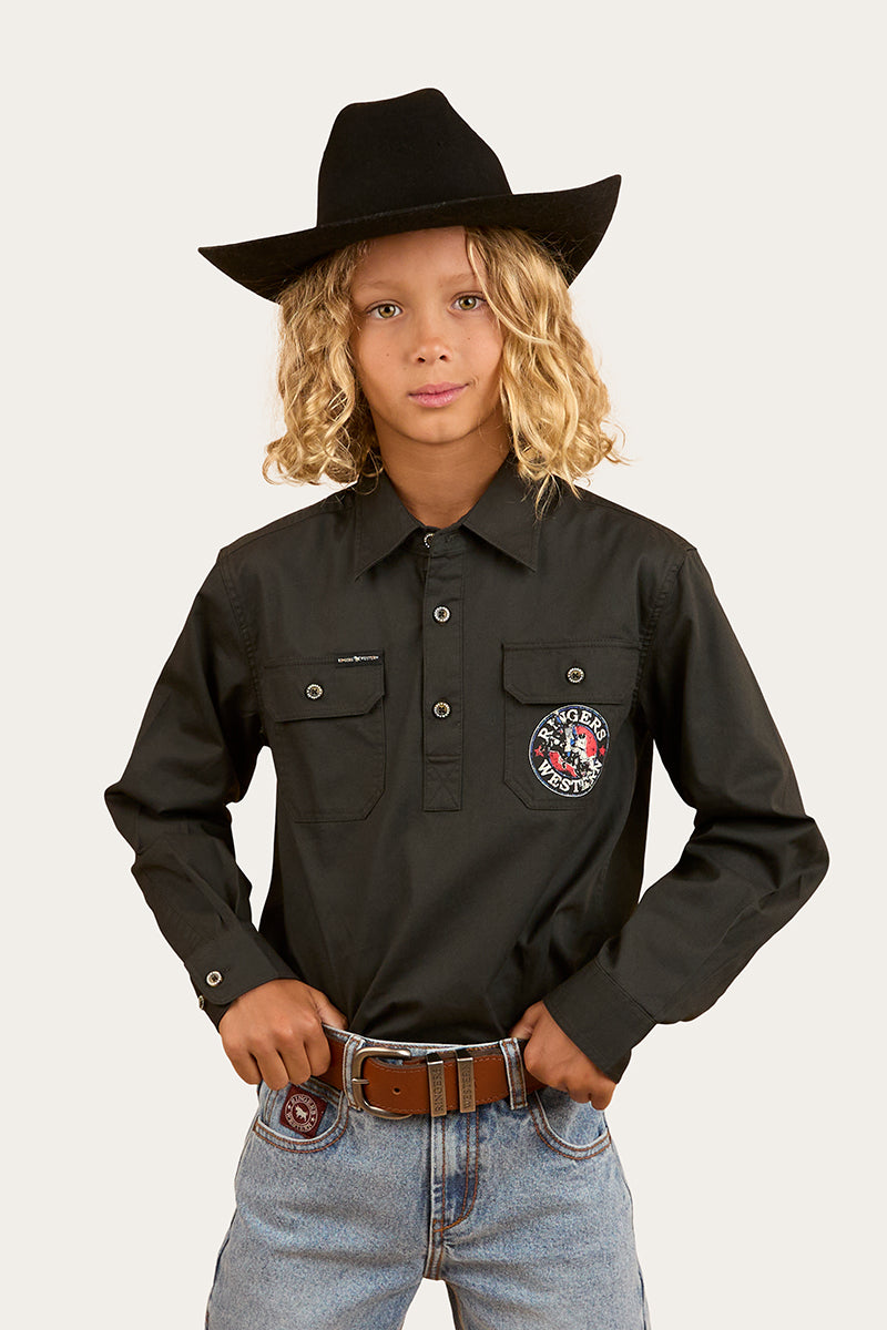 Ringers Western 8 Seconds Bucking Bull Work Shirt