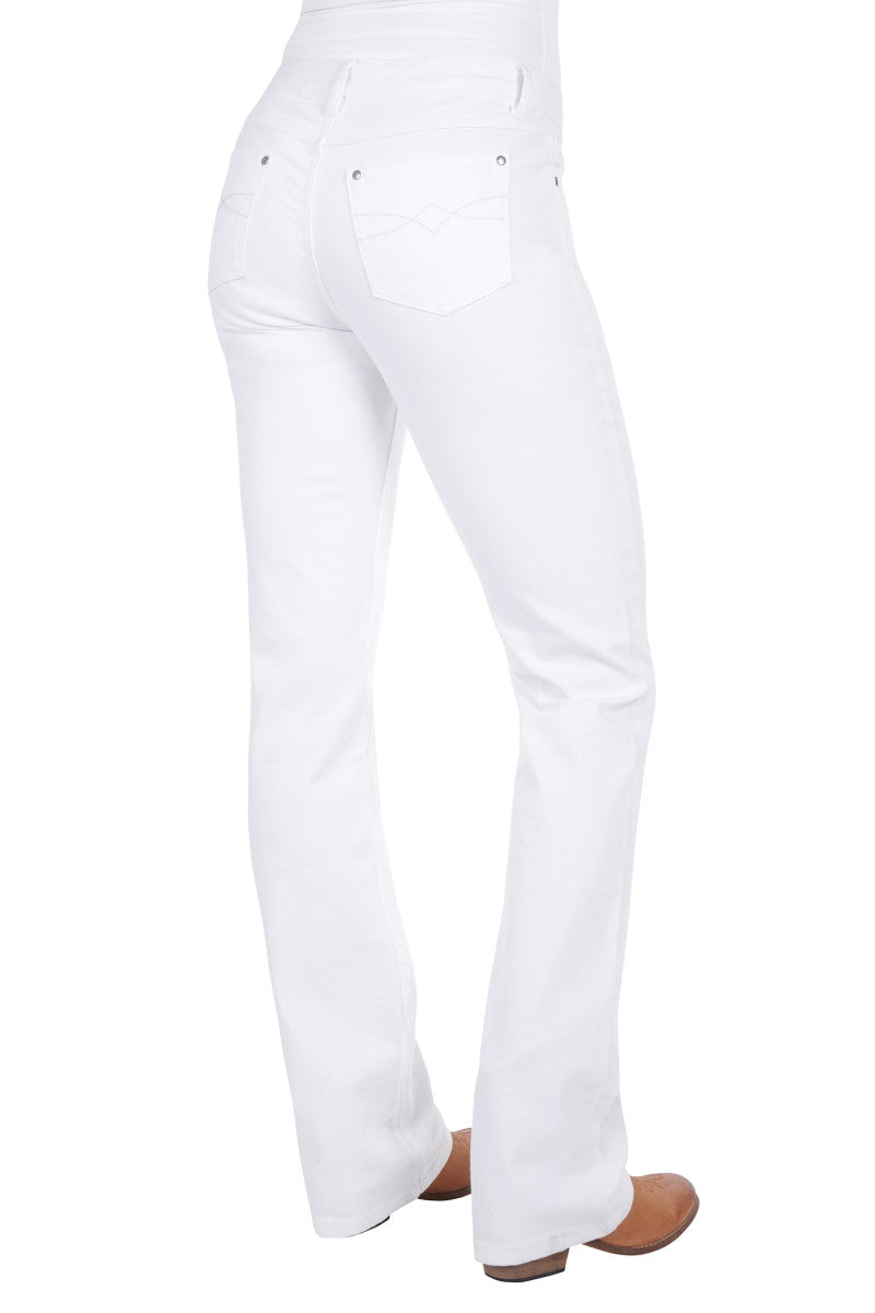 Riding Boot Cut Jean - White